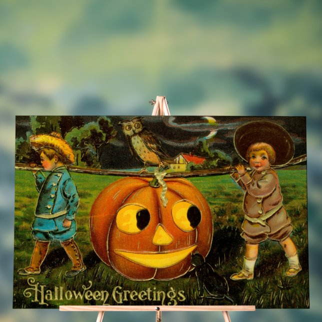Halloween Jack-o-Lantern Harvest Night by Kids   Acrylic Sign (Neutral)