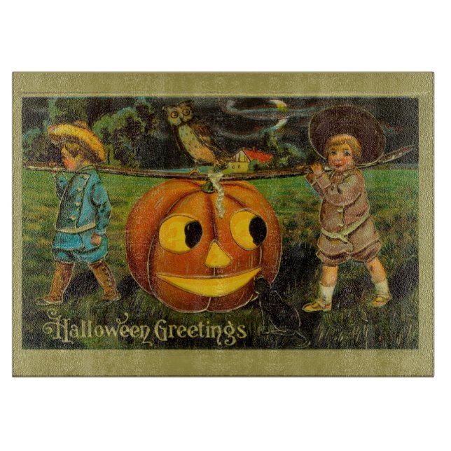 Halloween Jack-o-Lantern Harvest Night by Kids   Cutting Board (Front)