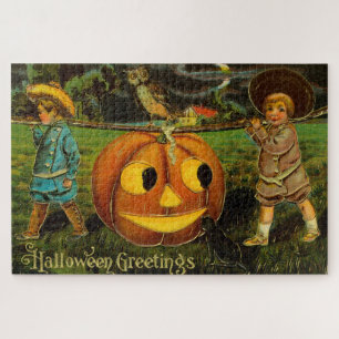 Halloween Jack-o-Lantern Harvest Night by Kids   Jigsaw Puzzle