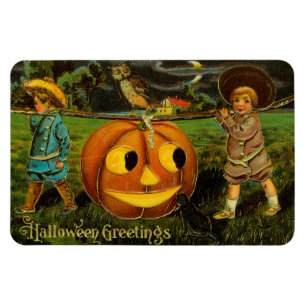 Halloween Jack-o-Lantern Harvest Night by Kids   Magnet