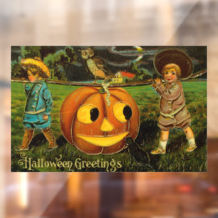 Halloween Jack-o-Lantern Harvest Night by Kids Window Cling