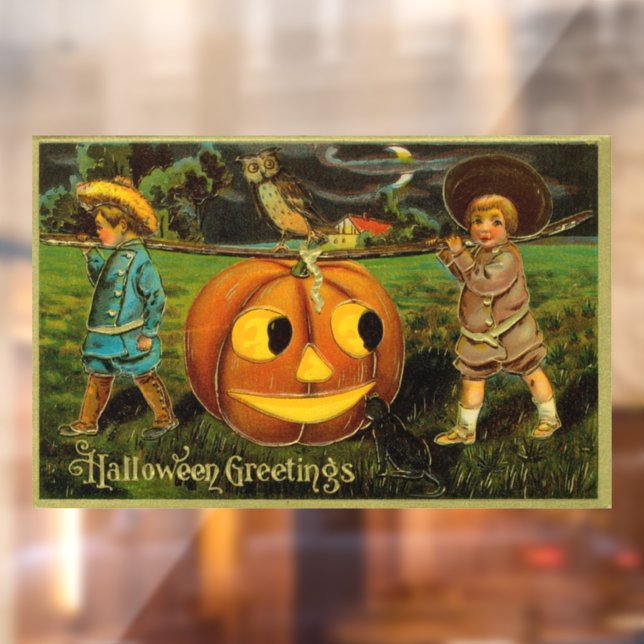 Halloween Jack-o-Lantern Harvest Night by Kids   Window Cling (Sheet 2)