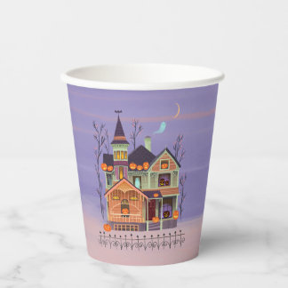 Halloween Jack-o'-lantern Hous Paper Cups