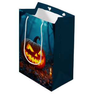 Halloween Jack-o-lantern In Woods Medium Gift Bag