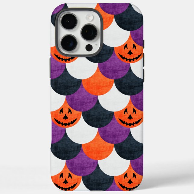 Halloween Jack-o’-Lantern Mermaid Scales Pattern Case-Mate iPhone Case (Back)