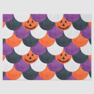 Halloween Jack-o’-Lantern Mermaid Scales Pattern Tissue Paper