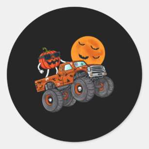Halloween Jack O Lantern Monster Truck Toddler Boy Classic Round Sticker
