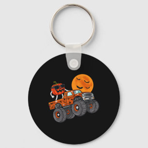 Halloween Jack O Lantern Monster Truck Toddler Boy Key Ring