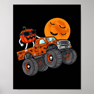 Halloween Jack O Lantern Monster Truck Toddler Boy Poster