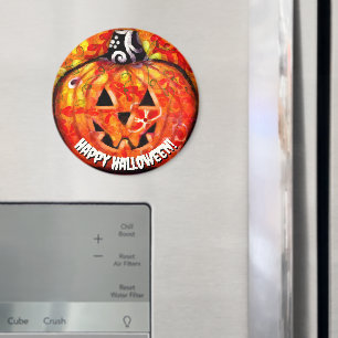 Halloween Jack O Lantern Orange Personalised Magnet