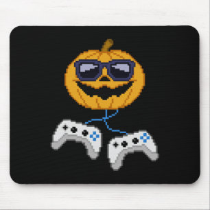 Halloween Jack O Lantern Pixelated Gaming Gamer Bo Mouse Mat