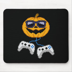 Halloween Jack O Lantern Pixelated Gaming Gamer Bo Mouse Mat
