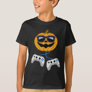 Halloween Jack O Lantern Pixelated Gaming Gamer Bo T-Shirt