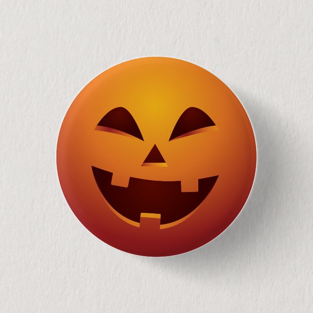 Halloween Jack O Lantern Pumpkin Button (Front)