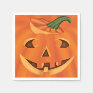 Halloween Jack-O-Lantern Pumpkin Carving Face Napkin