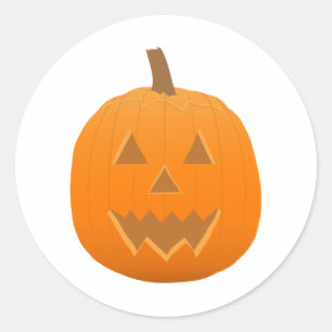 Halloween: Jack-O-Lantern: Pumpkin: Classic Round Sticker