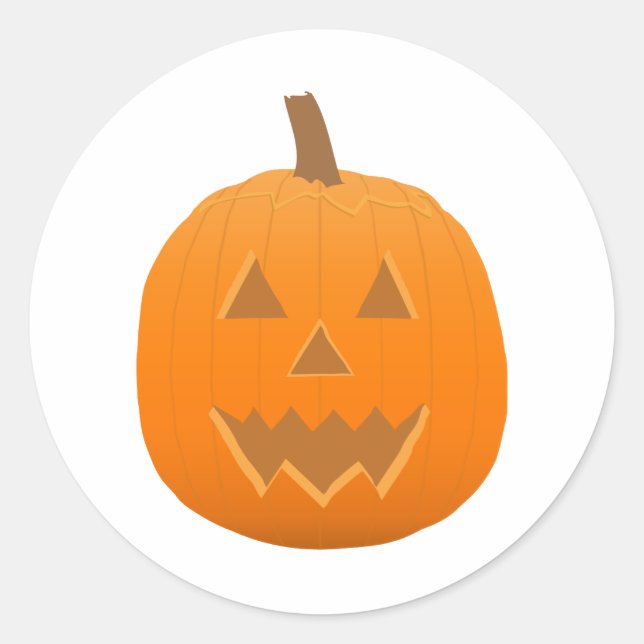 Halloween: Jack-O-Lantern: Pumpkin: Classic Round Sticker (Front)