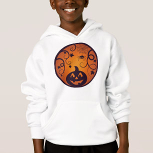 Halloween Jack o lantern pumpkin face and spider