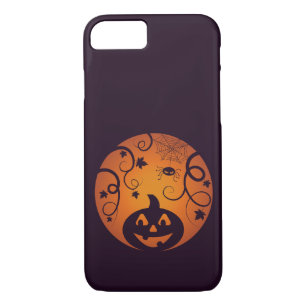 Halloween Jack o lantern pumpkin face and spider iPhone 8/7 Case