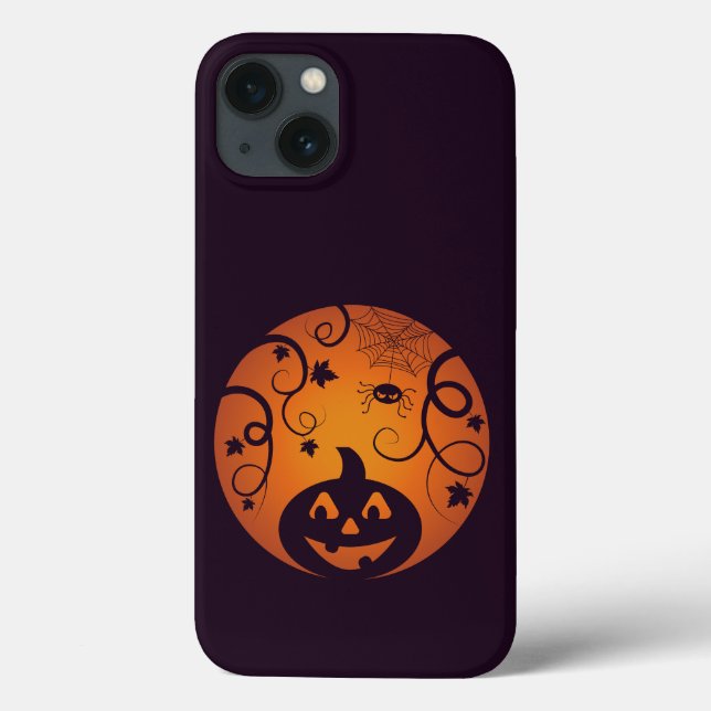 Halloween Jack o lantern pumpkin face and spider Case-Mate iPhone Case (Back)