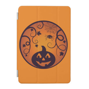 Halloween Jack o lantern pumpkin face and spider iPad Mini Cover