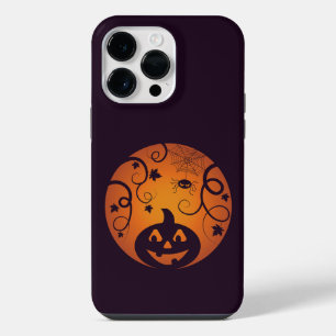Halloween Jack o lantern pumpkin face and spider iPhone 14 Pro Max Case