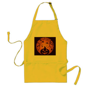 Halloween Jack o lantern pumpkin face and spider Standard Apron