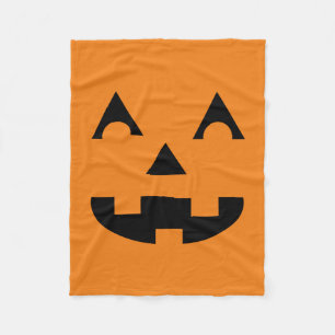 Halloween Jack O Lantern Pumpkin Face Fleece Blanket