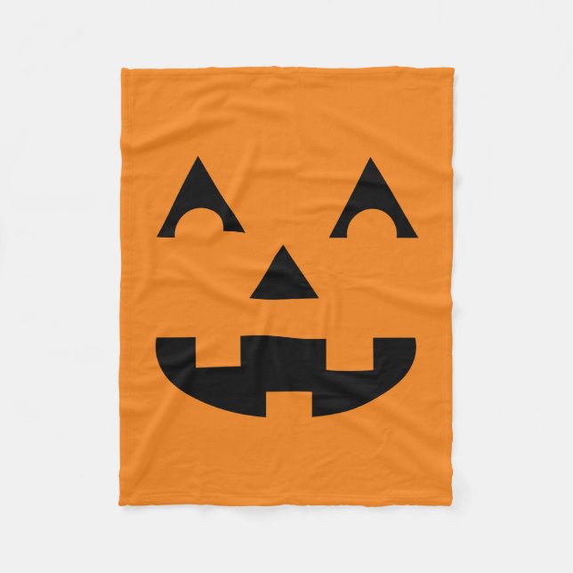 Halloween Jack O Lantern Pumpkin Face Fleece Blanket (Front)
