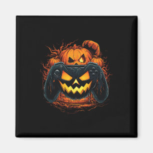 Halloween Jack O Lantern Pumpkin Face Gamer Gamin Magnet