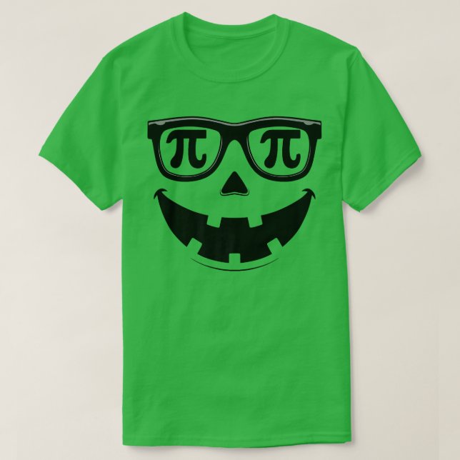 Halloween Jack O Lantern Pumpkin Face Pi Math Pi D T-Shirt (Design Front)