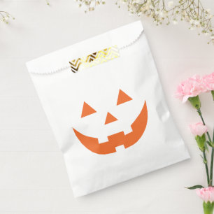 Halloween Jack o lantern pumpkin face treat Favour Bags