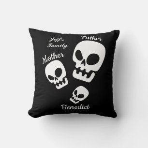 Halloween jack-o-lantern pumpkin family Name Cushion