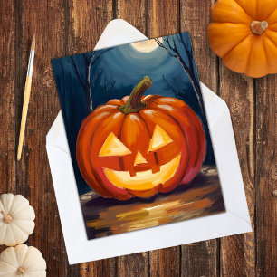 Halloween Jack-O-Lantern Pumpkin Holiday Card