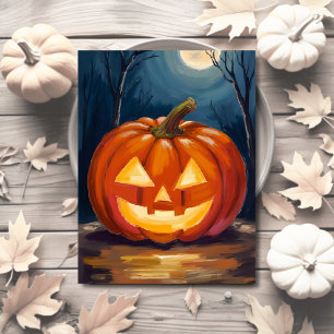Halloween Jack-O-Lantern Pumpkin Holiday Postcard