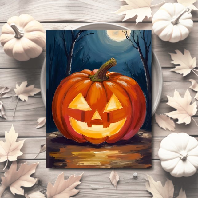 Halloween Jack-O-Lantern Pumpkin Holiday Postcard (Creator Uploaded)