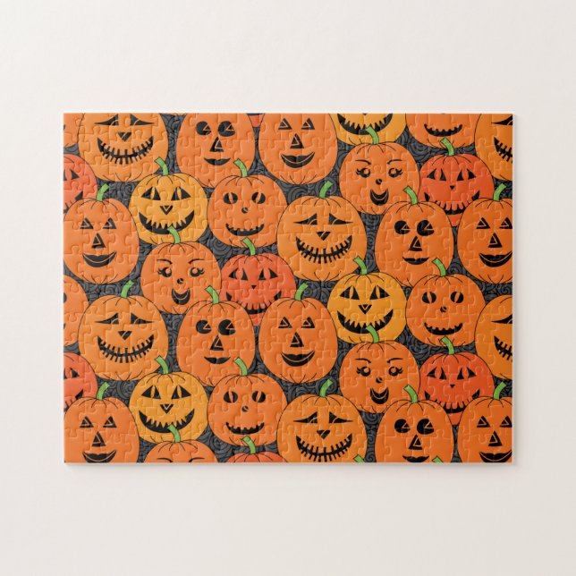 Halloween Jack-o'-lantern Pumpkin Jigsaw Puzzle (Horizontal)