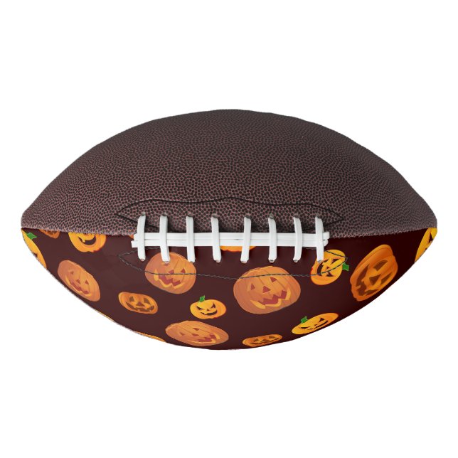 Halloween Jack-O-Lantern Pumpkin Pattern American Football (Front)