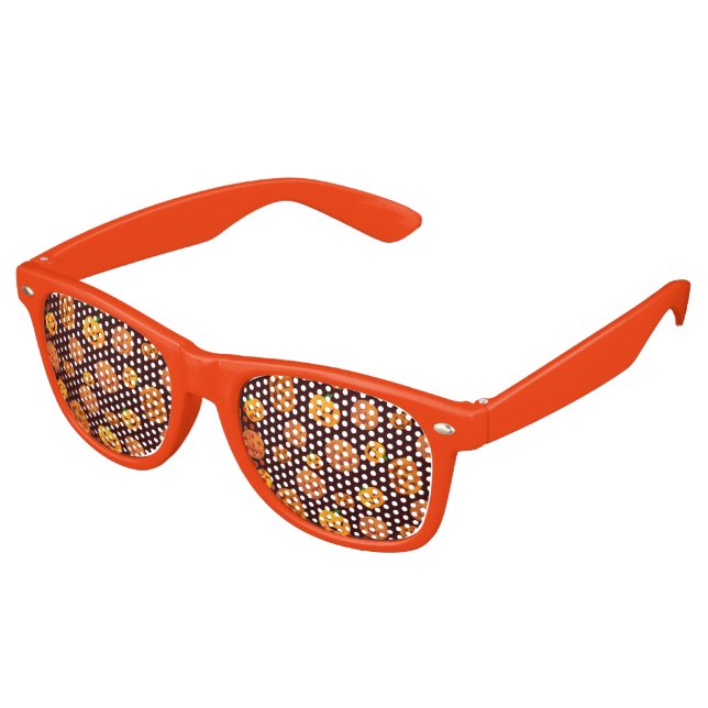 Halloween Jack-O-Lantern Pumpkin Pattern Retro Sunglasses (Angled)