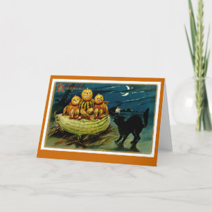 Halloween Jack-o-Lantern Pumpkin Trio Card