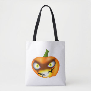 Halloween Jack O Lantern Pumpkin With Fiery Eyes Tote Bag