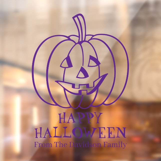 Halloween jack o lantern purple custom decor  window cling (Sheet 2)