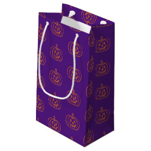 Halloween jack o lantern purple orange pattern  small gift bag