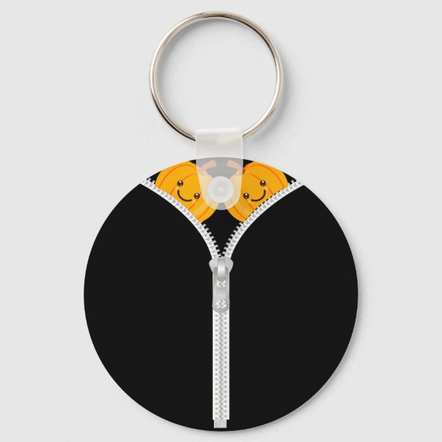 Halloween jack o lantern scary ghost pumpkin  key ring (Front)