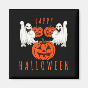 Halloween jack o lantern scary ghosts pumpkin face magnet