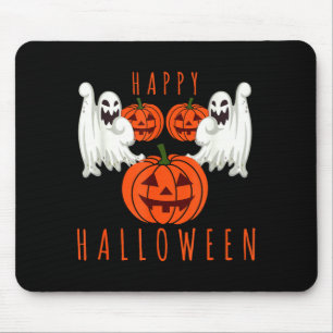 Halloween jack o lantern scary ghosts pumpkin face mouse mat