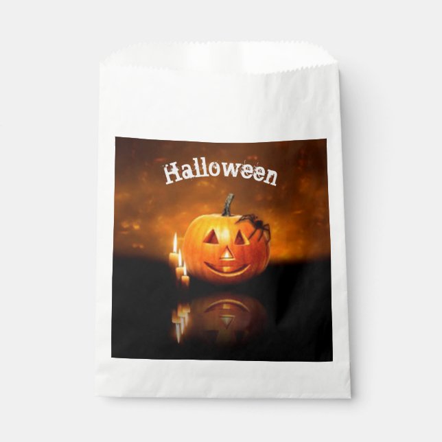 Halloween Jack-o-lantern with Spider Favour Bags (Front)