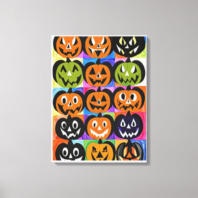 Halloween Jack-o-Lanterns Canvas Print (Front)