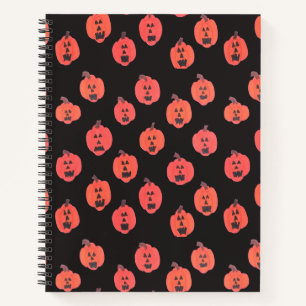 Halloween Jack-o-Lanterns on Black  Notebook