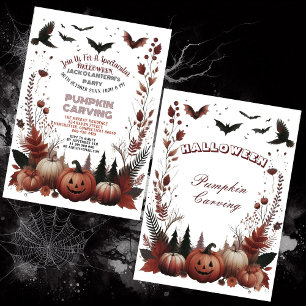 Halloween Jack O Lanterns Pumpkin Carving Party  Invitation